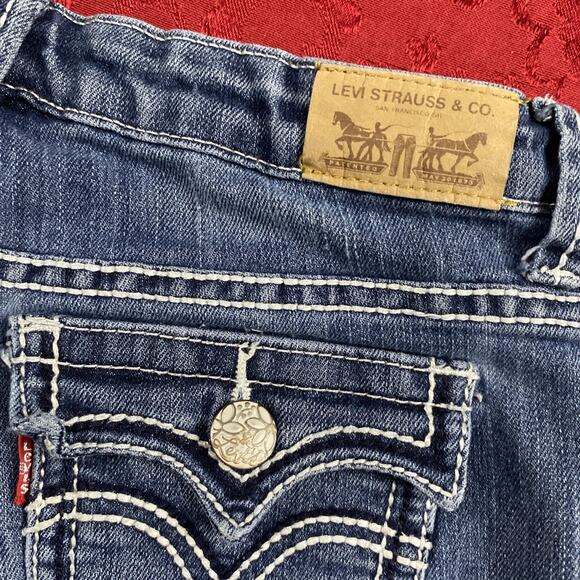 Levi's Bootcut Jeans Girls 12 Reg Adjustable Waistband Stretch Denim Flap Pocket - Picture 3 of 12